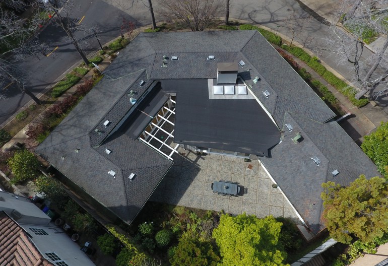 Nadir photo of a home.