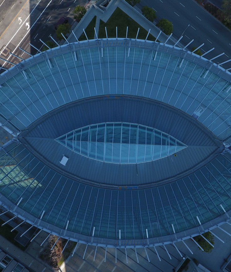 Cathedral of Light, aerial view. Oakland, CA.