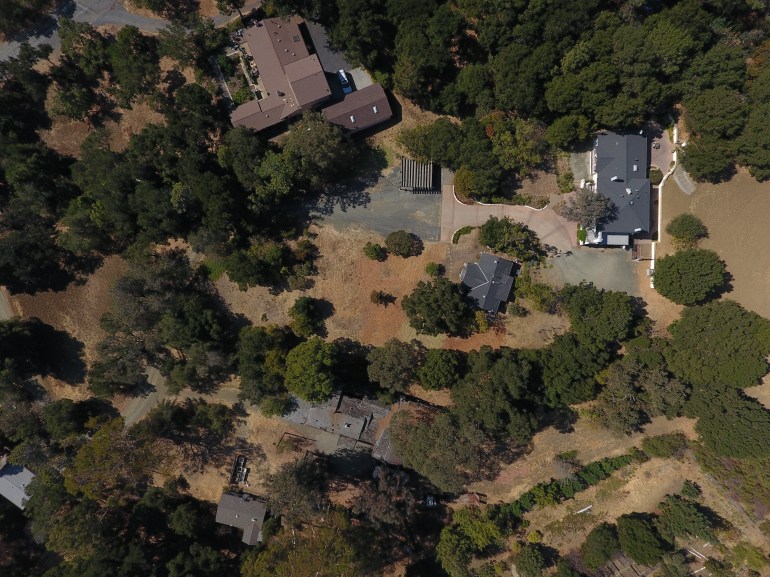 Real estate property boundary aerial